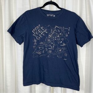 Maptote map of NYC graphic navy blue tee shirt